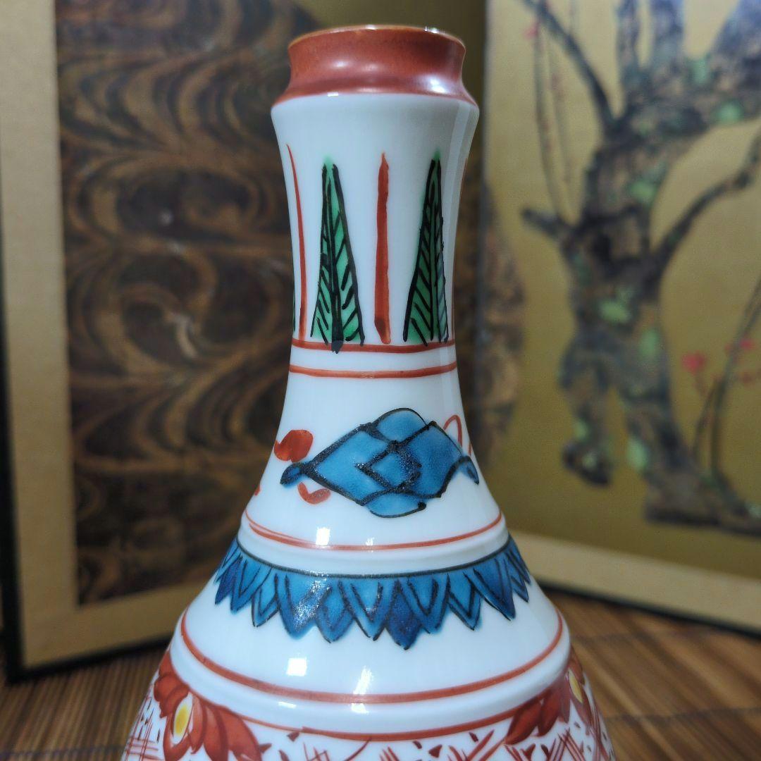 九谷焼 須田菁華2代目 古赤絵 丸赤紋 徳利