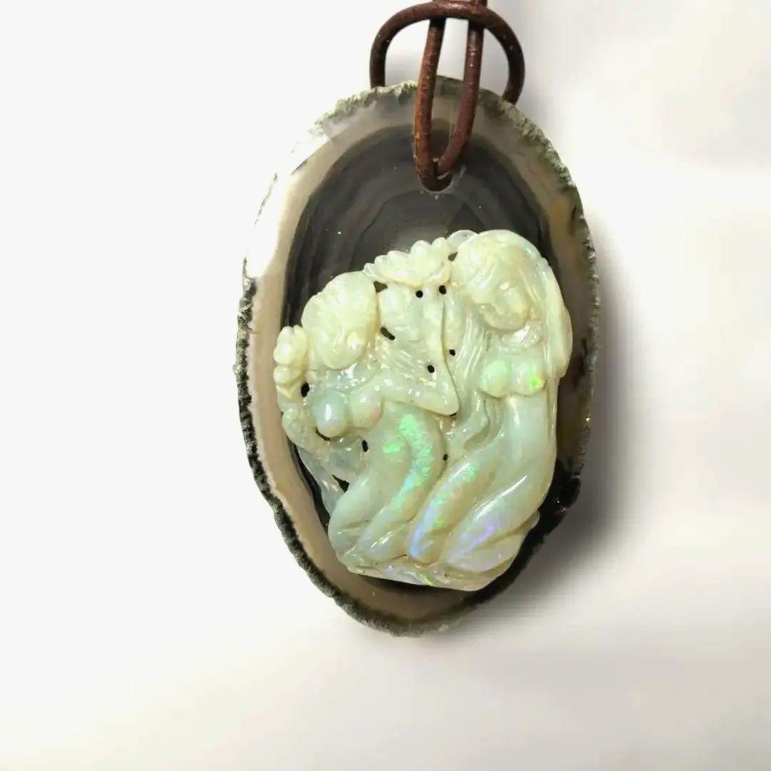 メノウ　オパールペンダント