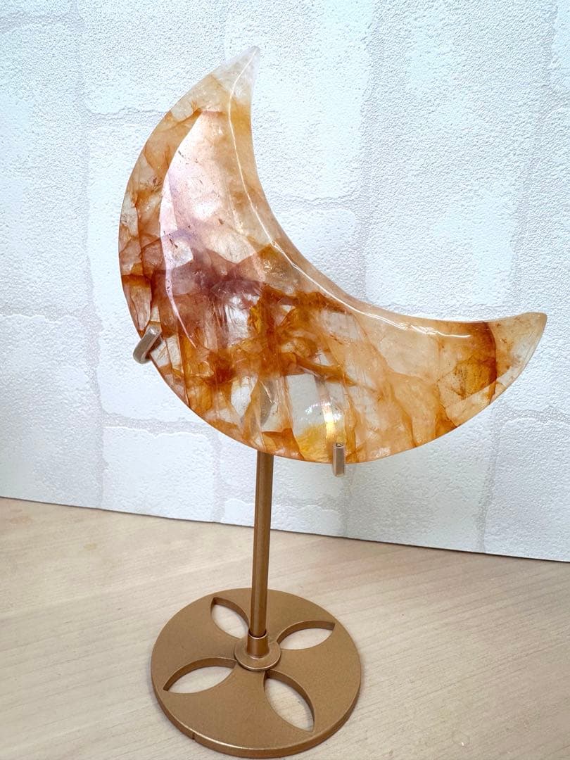 ゴールデンヒーラー　ムーン　月　虹入　スタンド付き