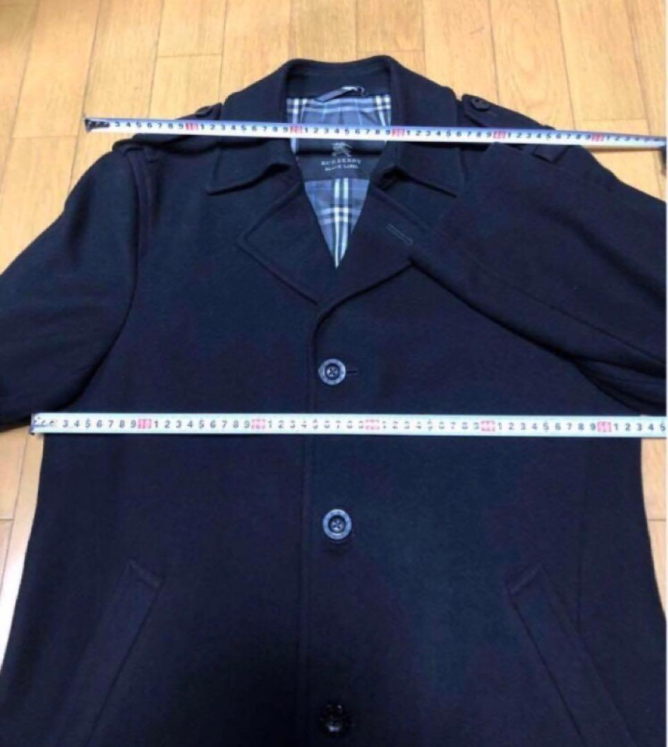 Burberry Black Label カシミヤ混チェスターコート 黒 L
