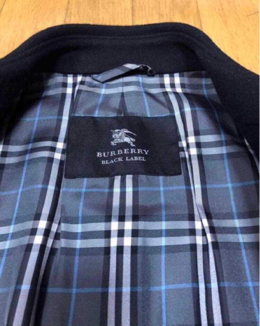 Burberry Black Label カシミヤ混チェスターコート 黒 L