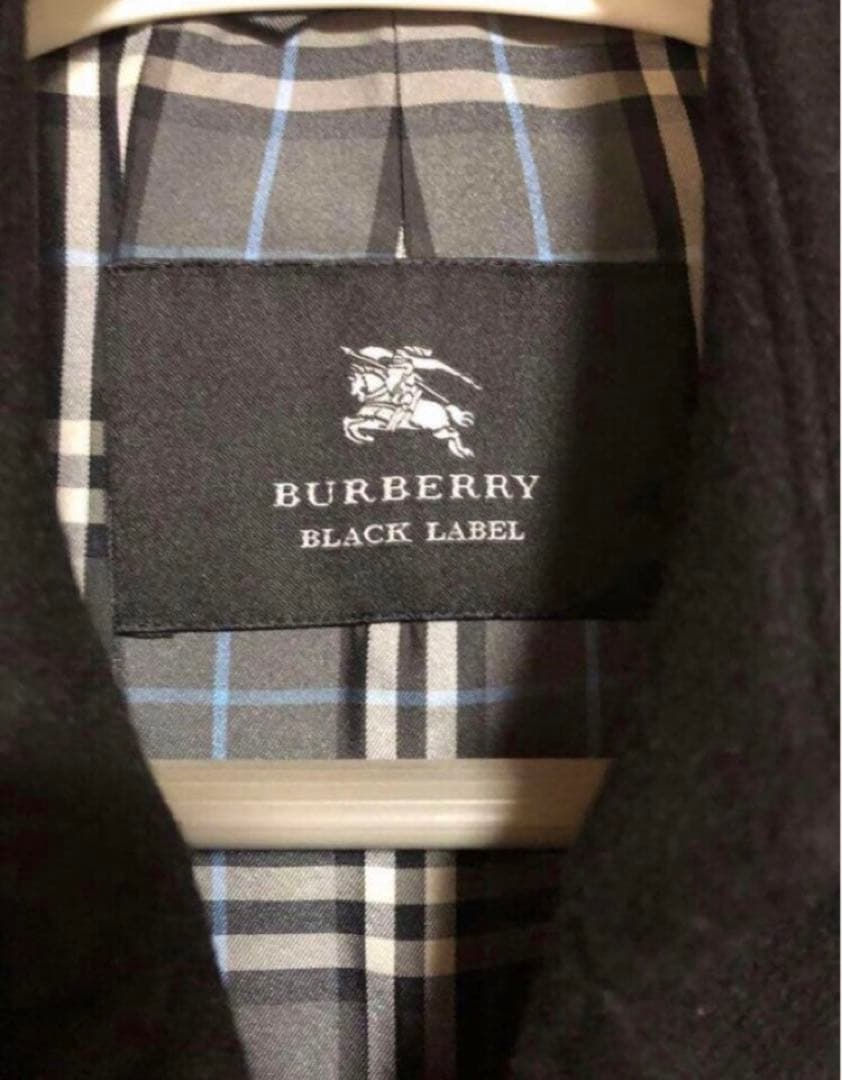 Burberry Black Label カシミヤ混チェスターコート 黒 L