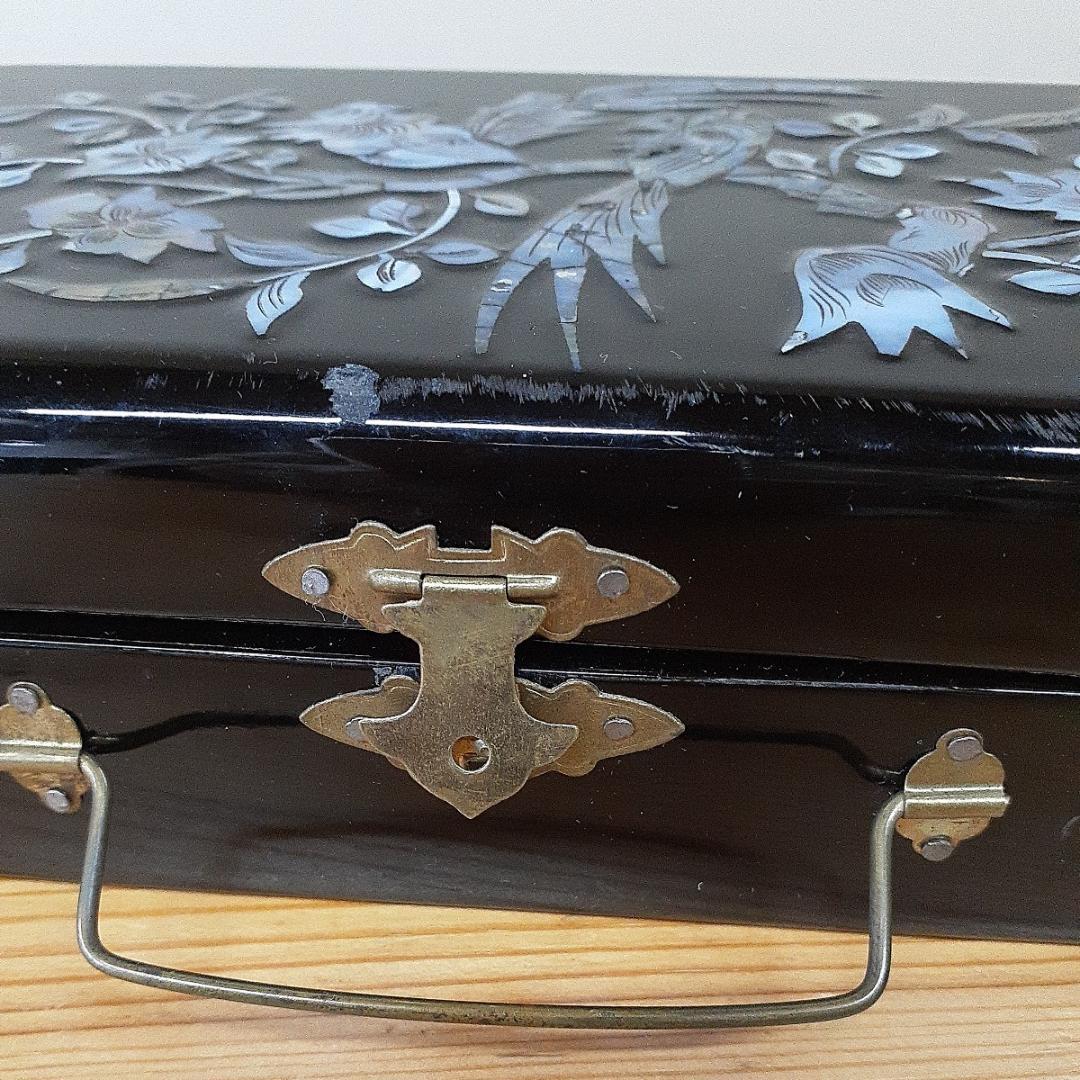 【送料無料】▼螺鈿細工 宝石箱 ジュエリーボックス 木製　/986