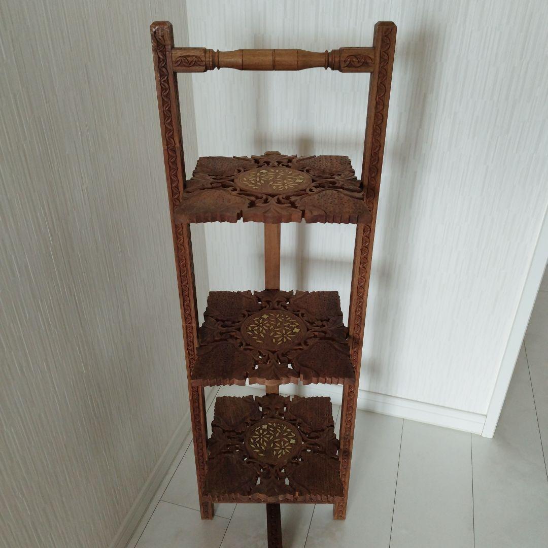 アンティーク　ケーキスタンド　木製