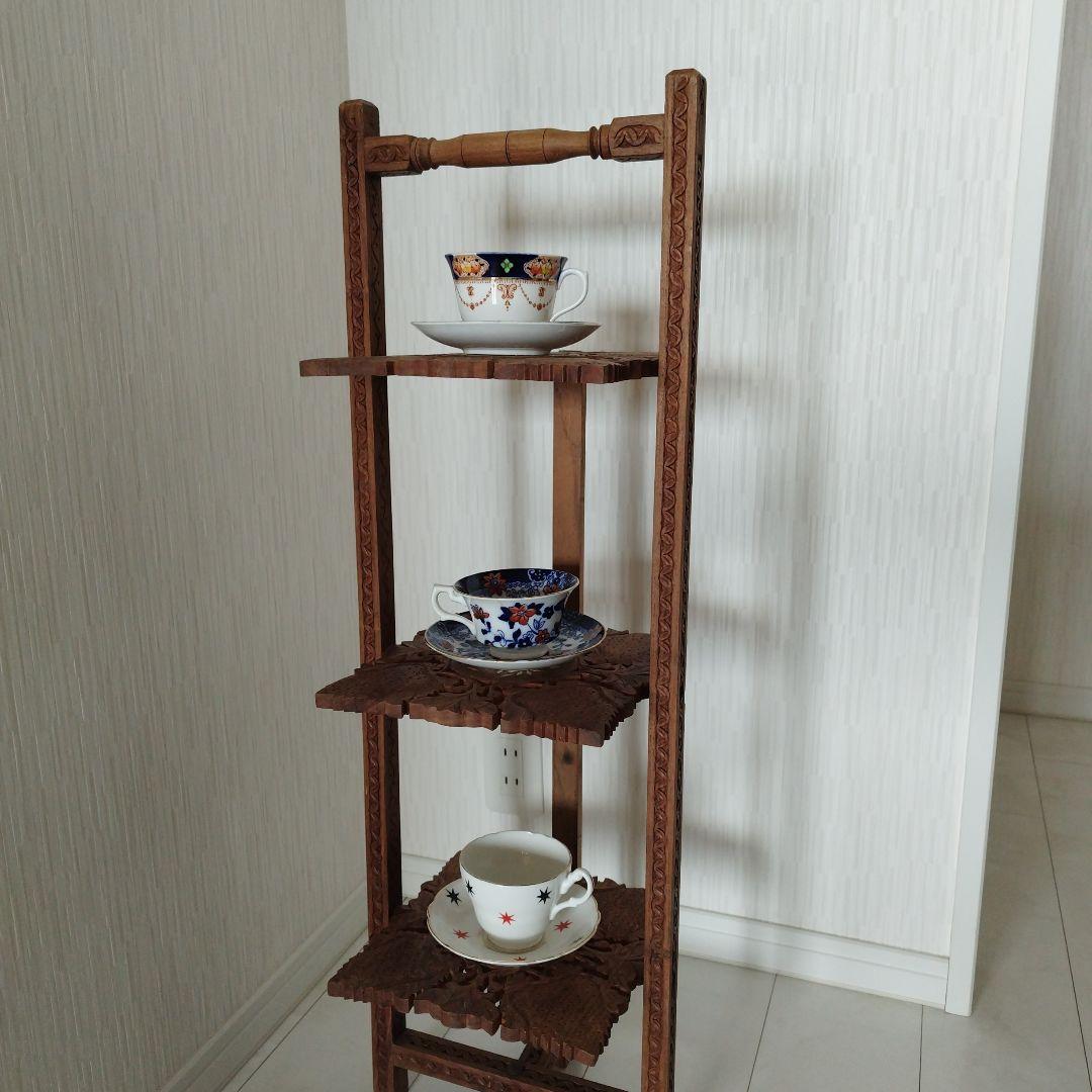 アンティーク　ケーキスタンド　木製