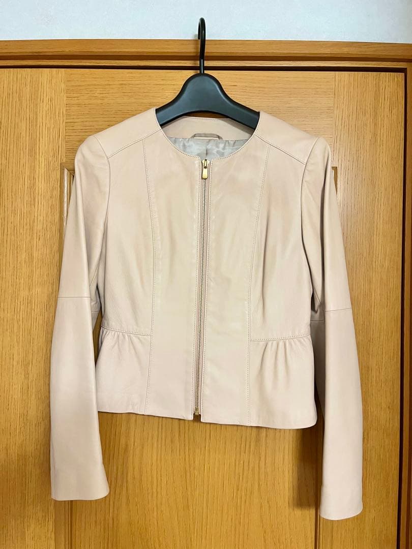 ANAYI ピンクベージュ レザージャケット 36