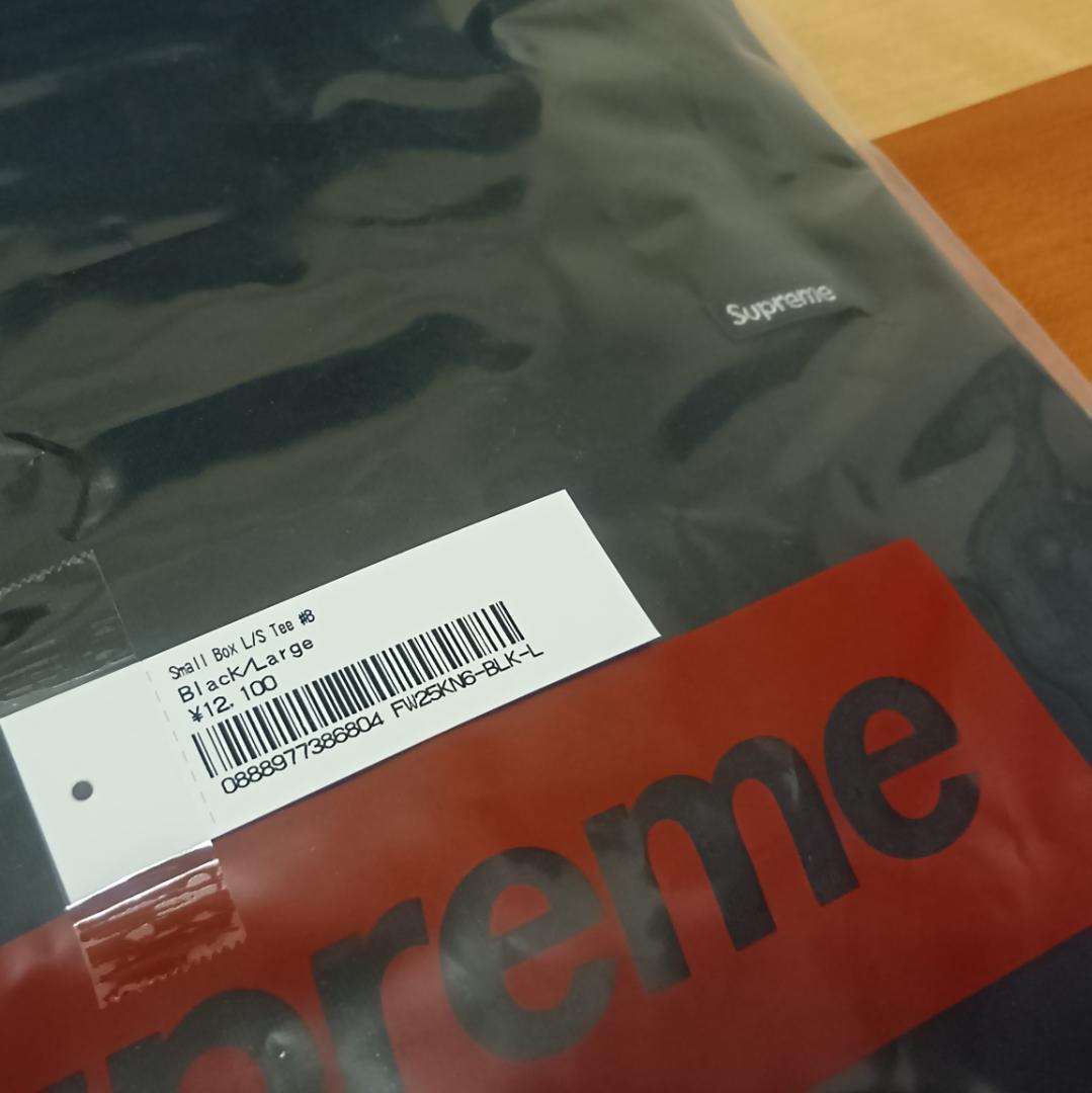 【期間限定～2/8】 Supreme Small Box L/S Tee 黒