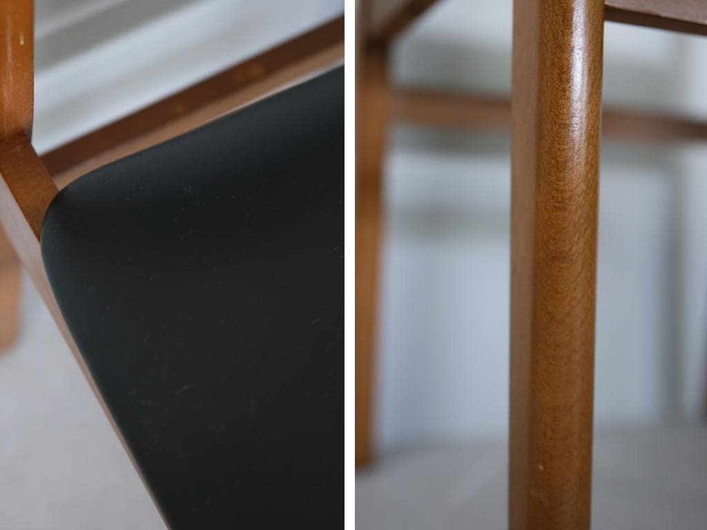 英国ヴィンテージチーク古木ダイニングチェア/椅子イス/モダン(92-259-3)