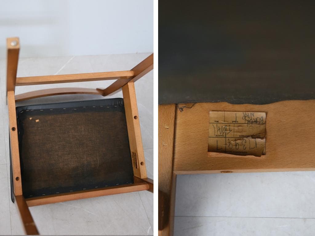 英国ヴィンテージチーク古木ダイニングチェア/椅子イス/モダン(92-259-3)