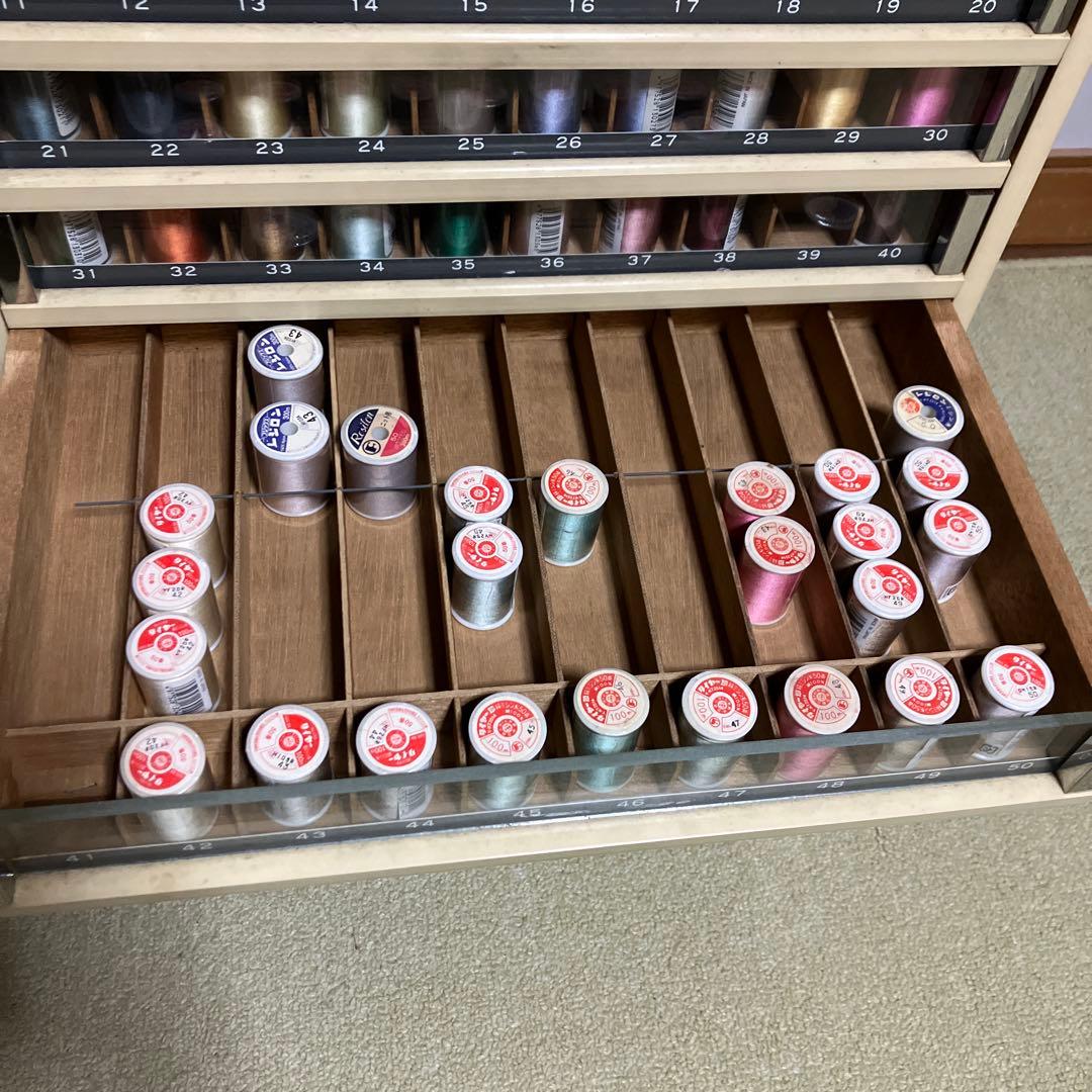 ミシン糸ケース　店頭ディスプレイ什器　昭和レトロ　アンティーク　収納　タイヤー絹