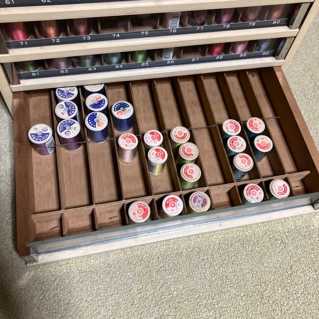 ミシン糸ケース　店頭ディスプレイ什器　昭和レトロ　アンティーク　収納　タイヤー絹