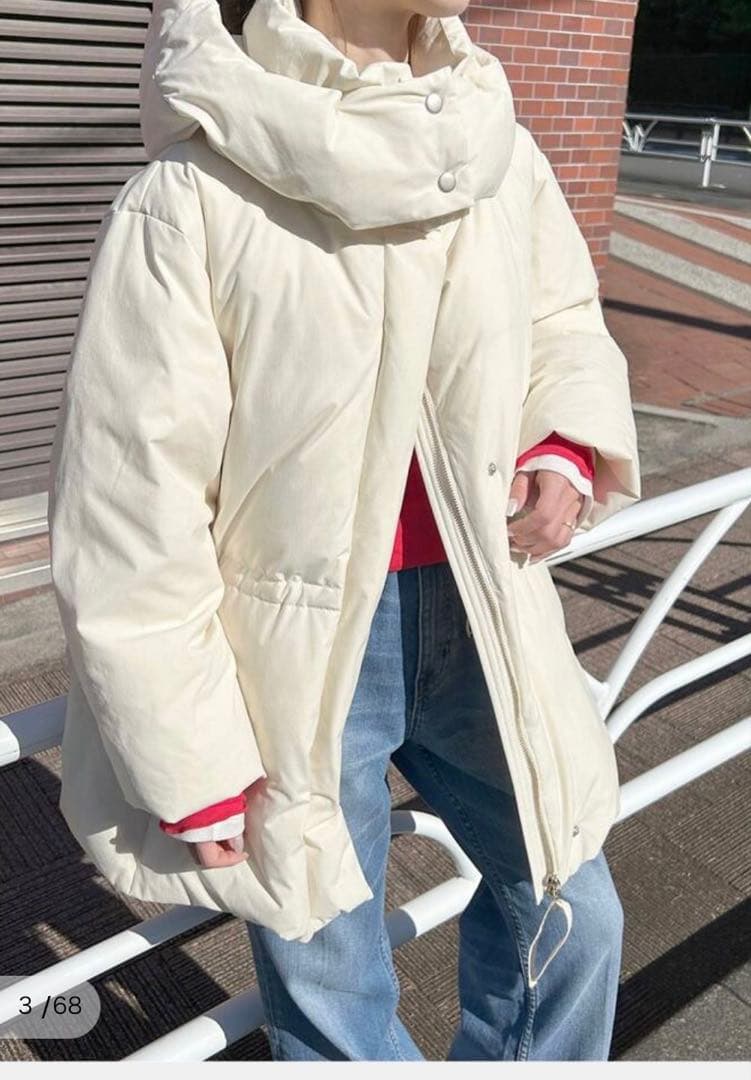 2024 SLOBE IENA フェザーライト撥水パッファーダウン　38