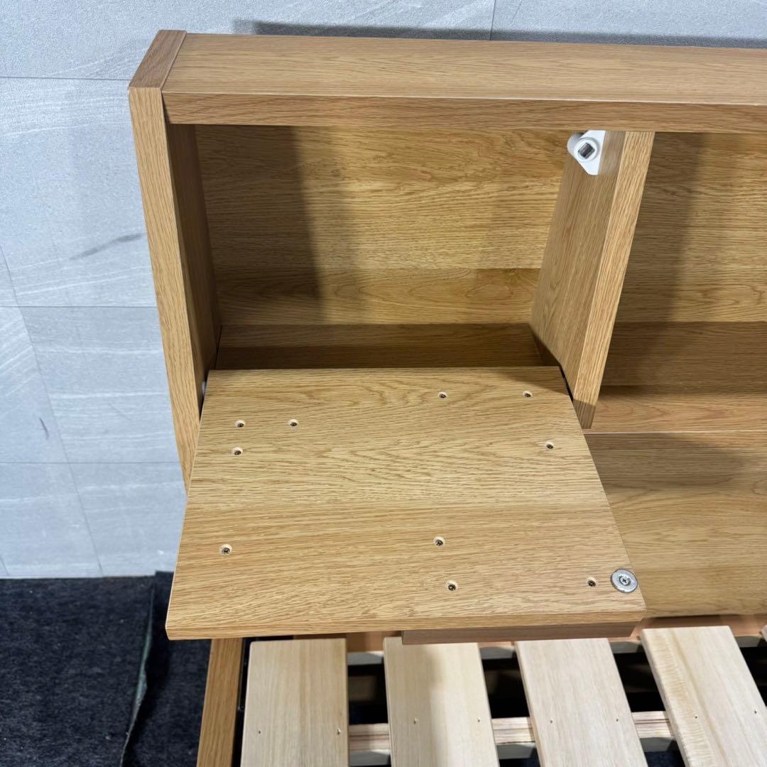 モーブル ベッドフレーム ダブルサイズ モズ 収納扉 コンセント d5171