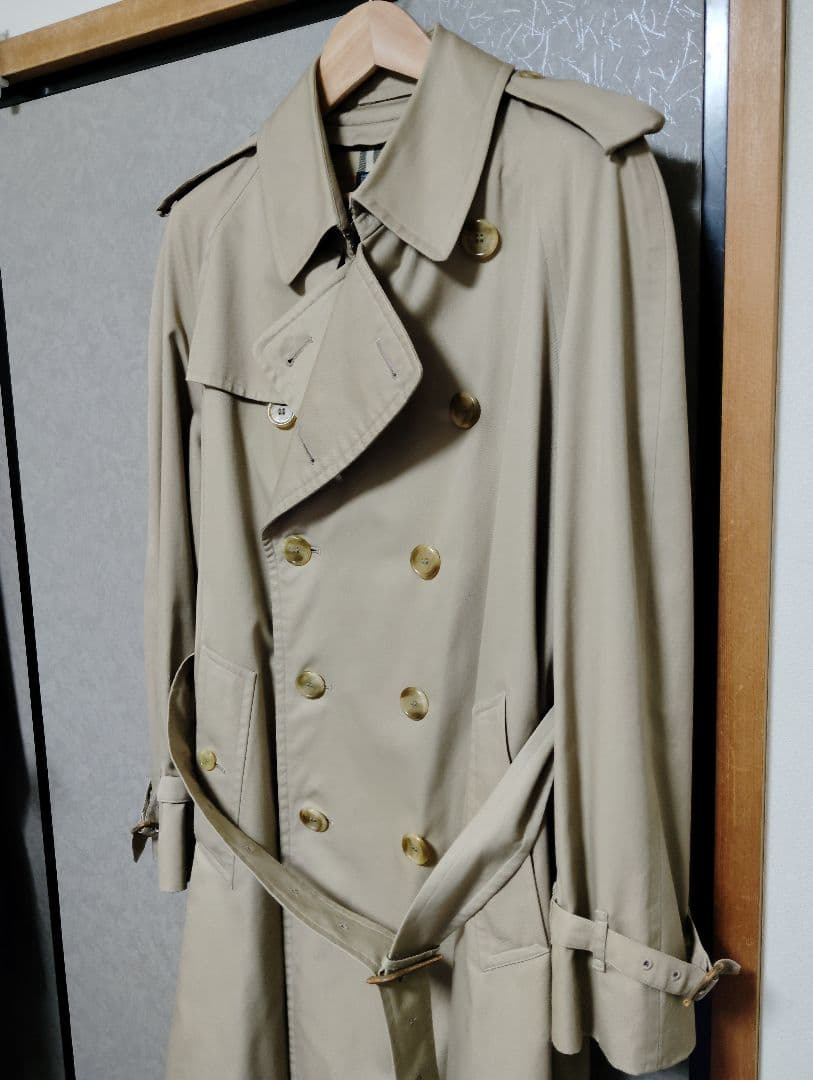 美品 70s〜80s Burberry タブルトレンチコート 英国製