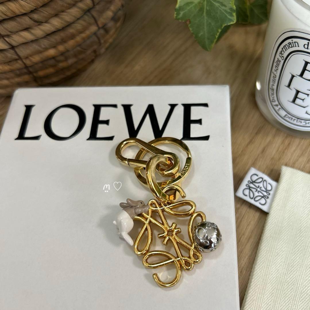 LOEWEロエベ　スナフジタ　うさぎアナグラムチャーム　キーリングホルダー　限定