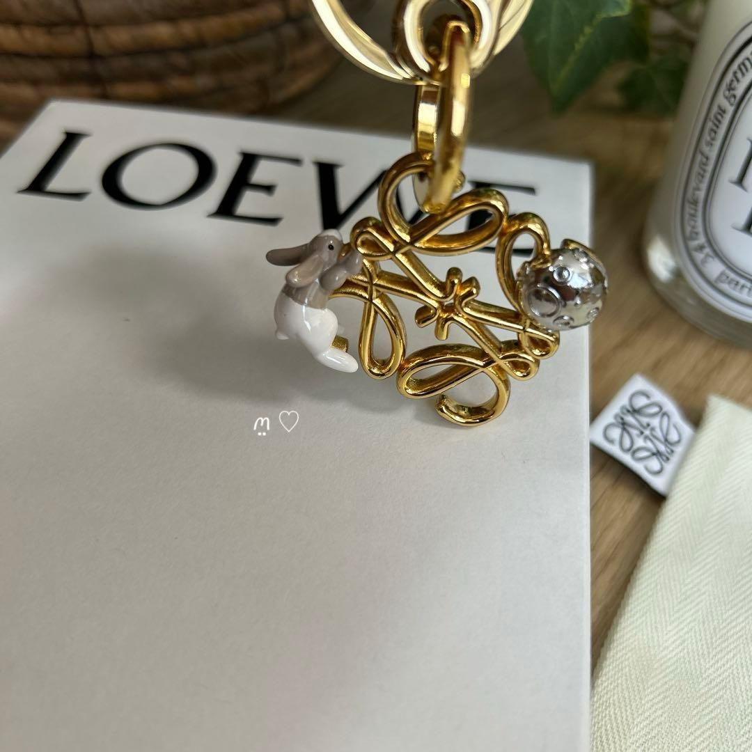 LOEWEロエベ　スナフジタ　うさぎアナグラムチャーム　キーリングホルダー　限定