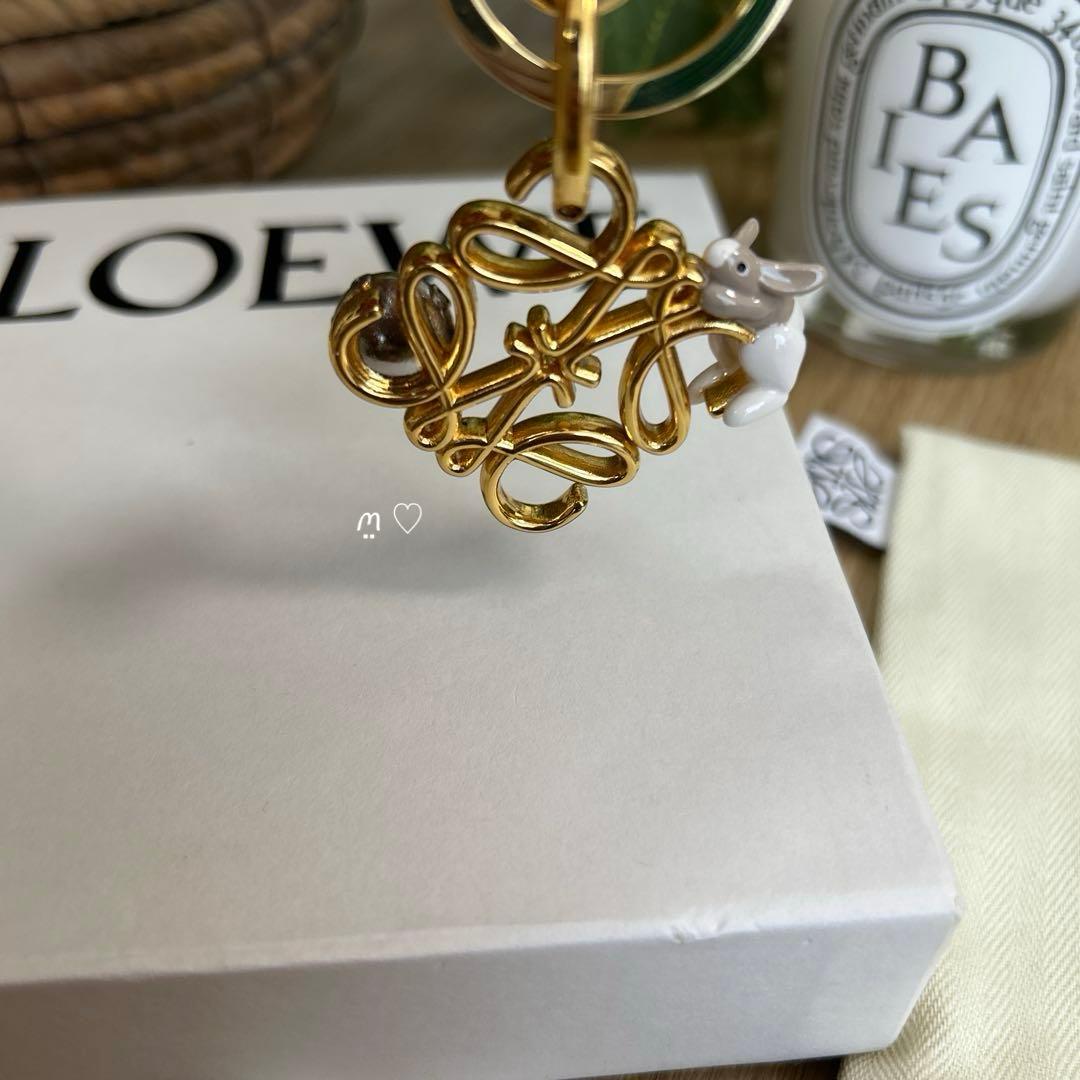 LOEWEロエベ　スナフジタ　うさぎアナグラムチャーム　キーリングホルダー　限定