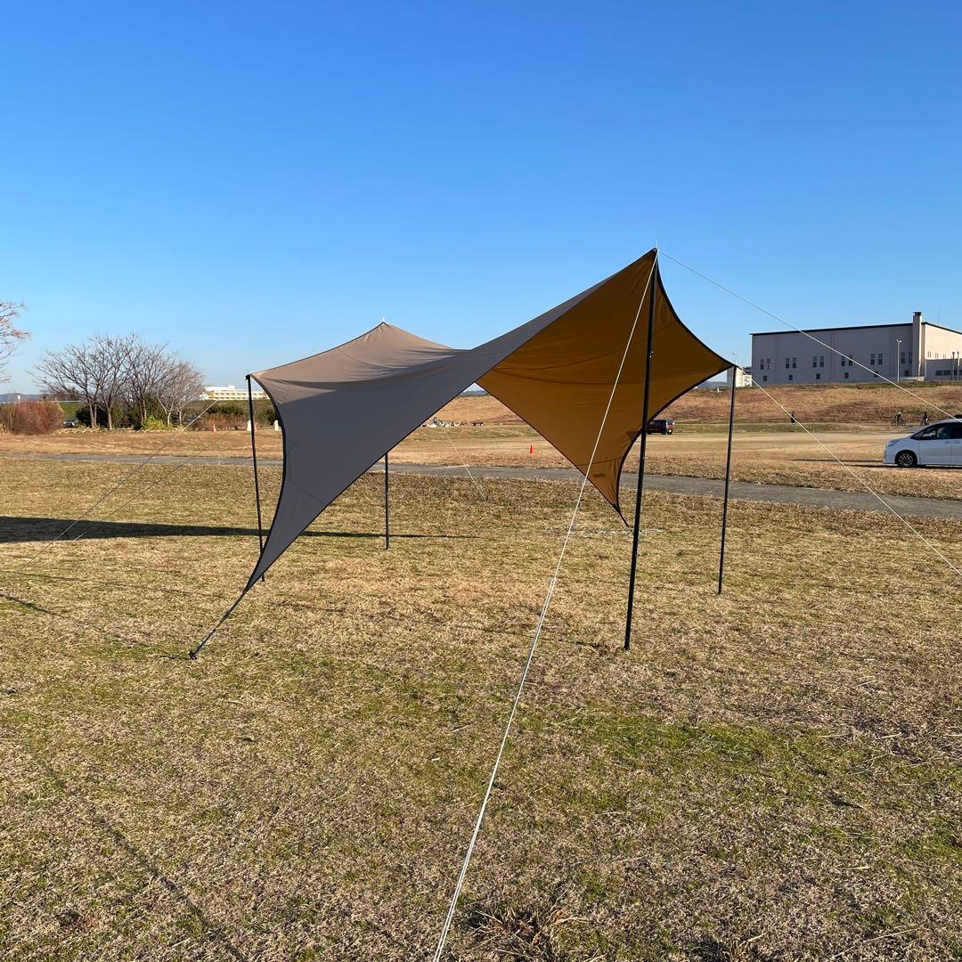 ユニフレーム TC REVOタープ ナチュラム限定 スチールポール付き