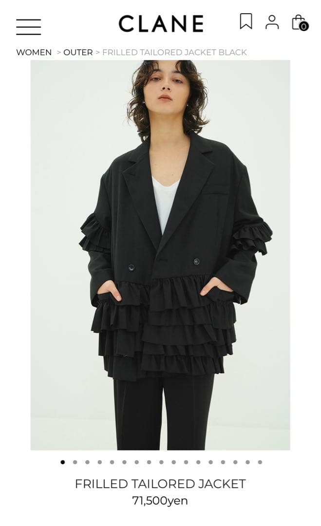 新品タグ付き　完売商品　FRILLED TAILORED JACKET