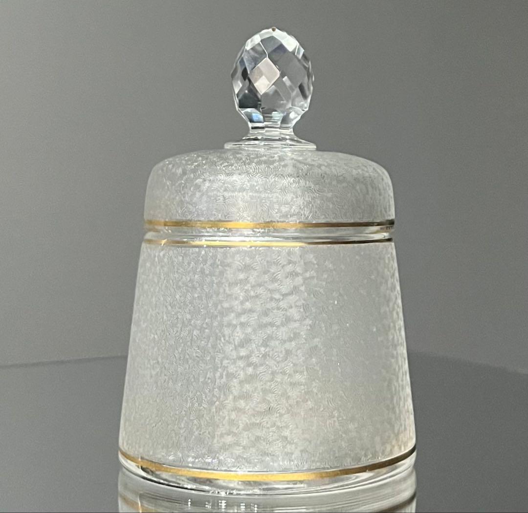 SAINT LOUISサンルイ/※金彩青海波紋 台形蓋物　茶懐石道具　春海商店