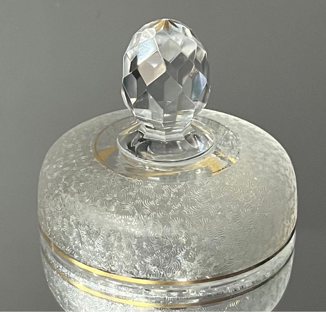 SAINT LOUISサンルイ/※金彩青海波紋 台形蓋物　茶懐石道具　春海商店