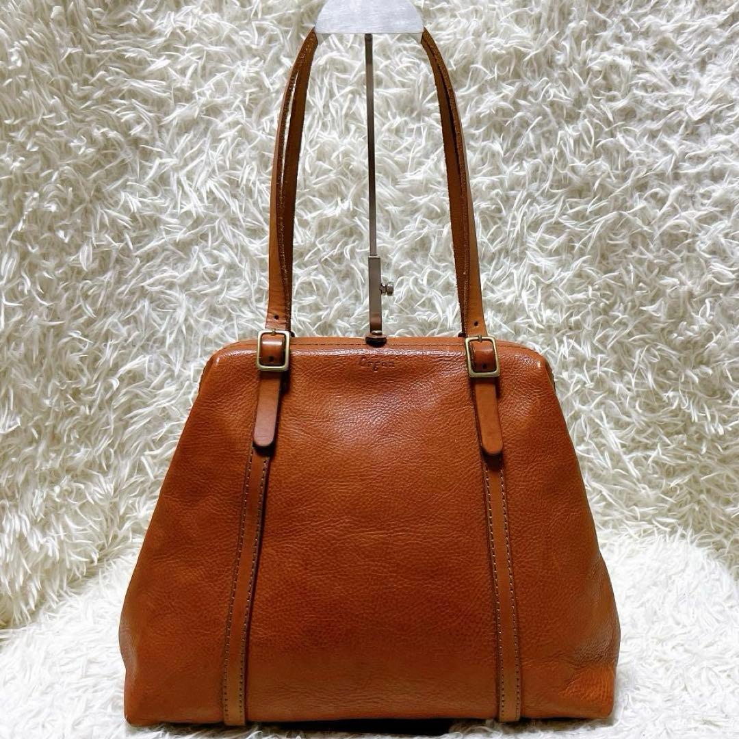 HERZ organ 口枠トートバッグ ミネルバボックス G-14 アンバー