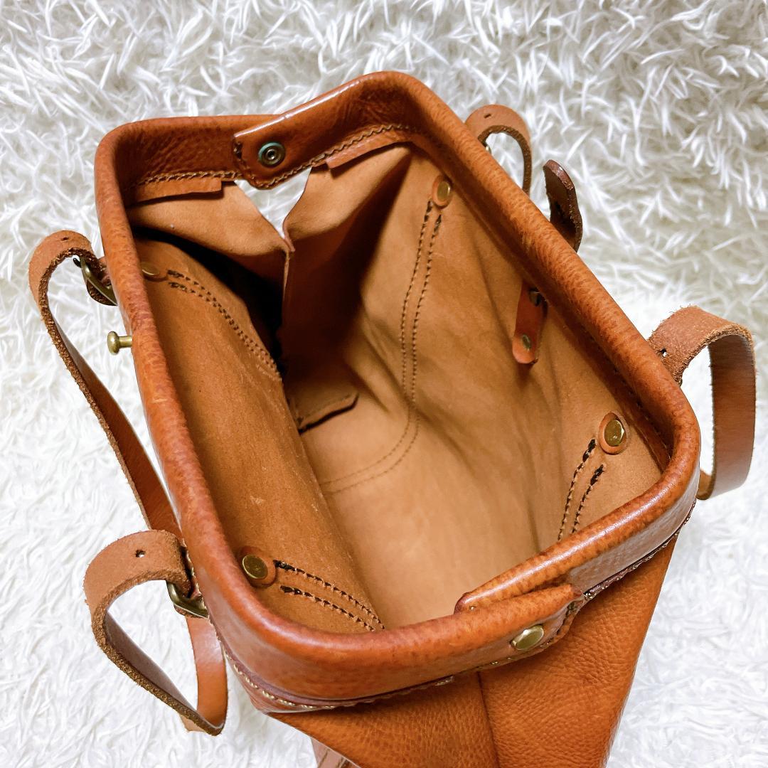 HERZ organ 口枠トートバッグ ミネルバボックス G-14 アンバー