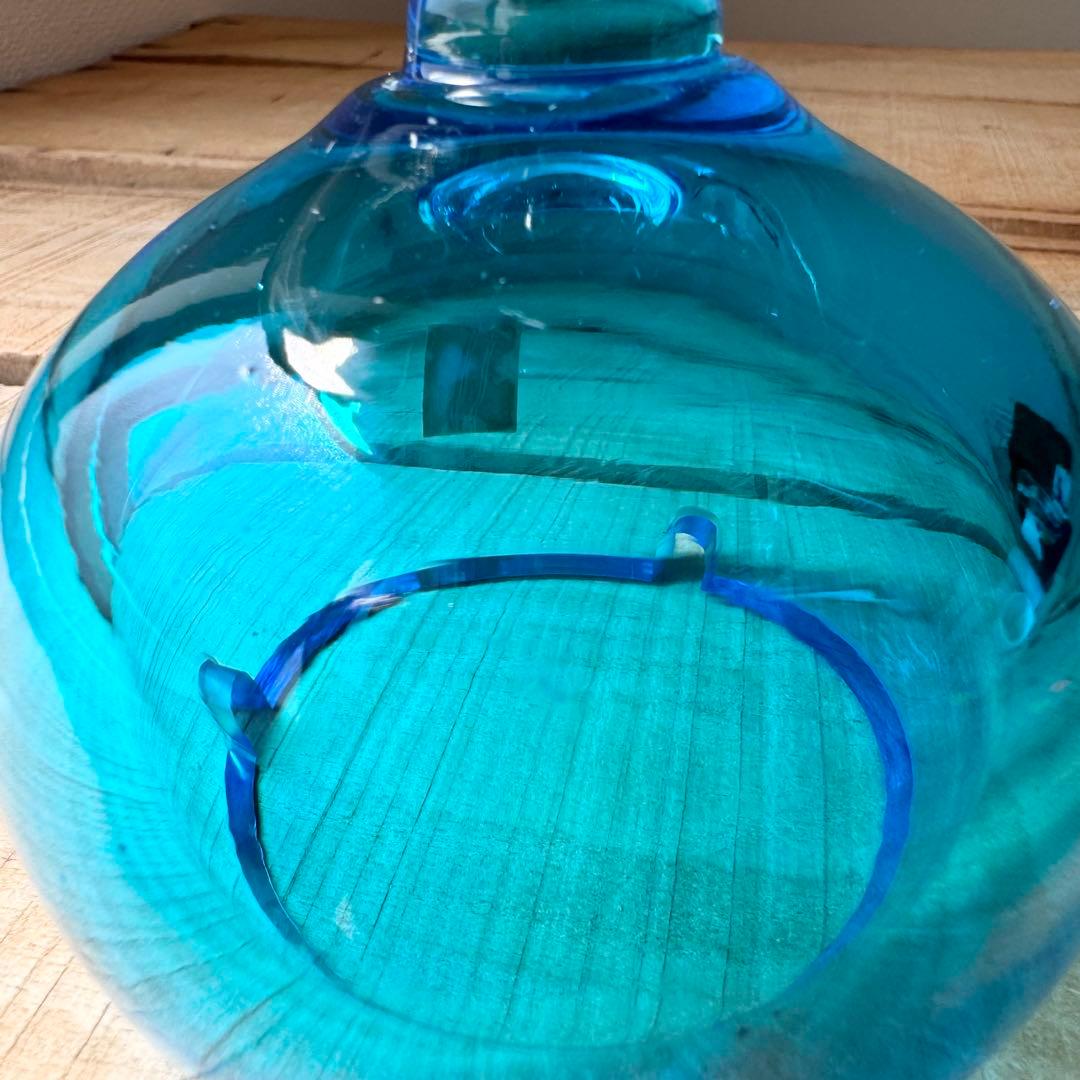 当時物　ブランデー型灰皿　ライトブルー　アッシュトレイ　アンティーク