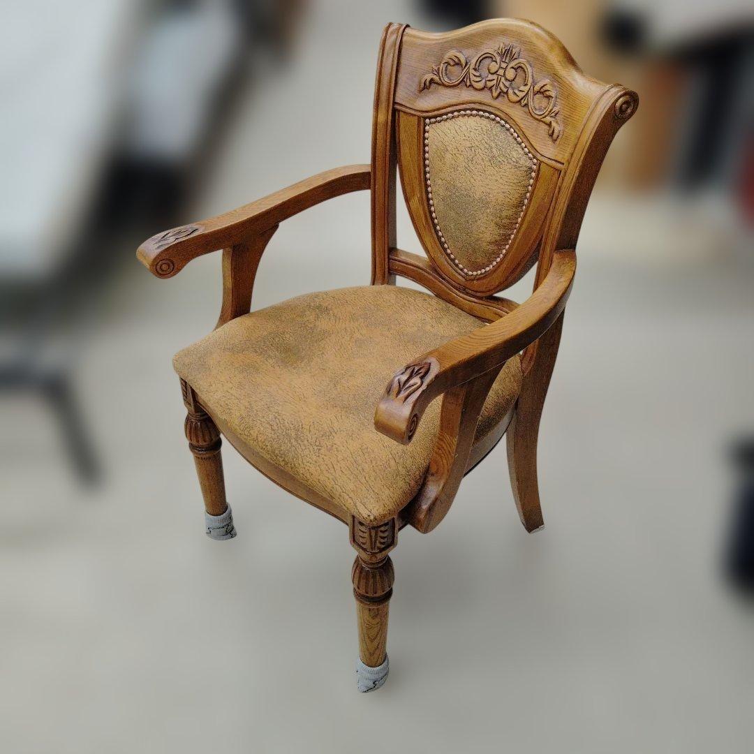 B クラシックスタイル 木製アームチェア ヴィンテージ アンティーク家具