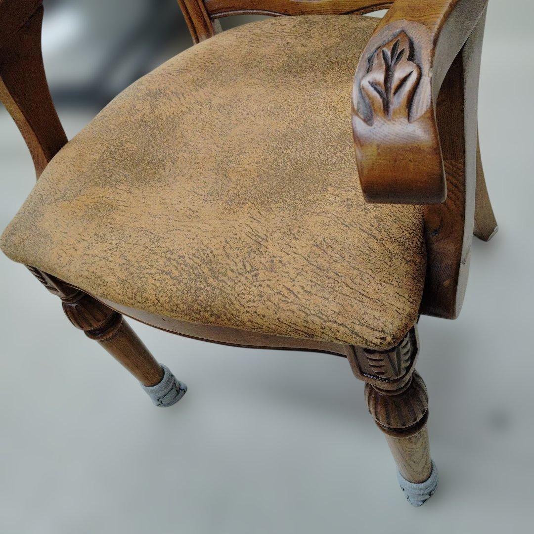 B クラシックスタイル 木製アームチェア ヴィンテージ アンティーク家具