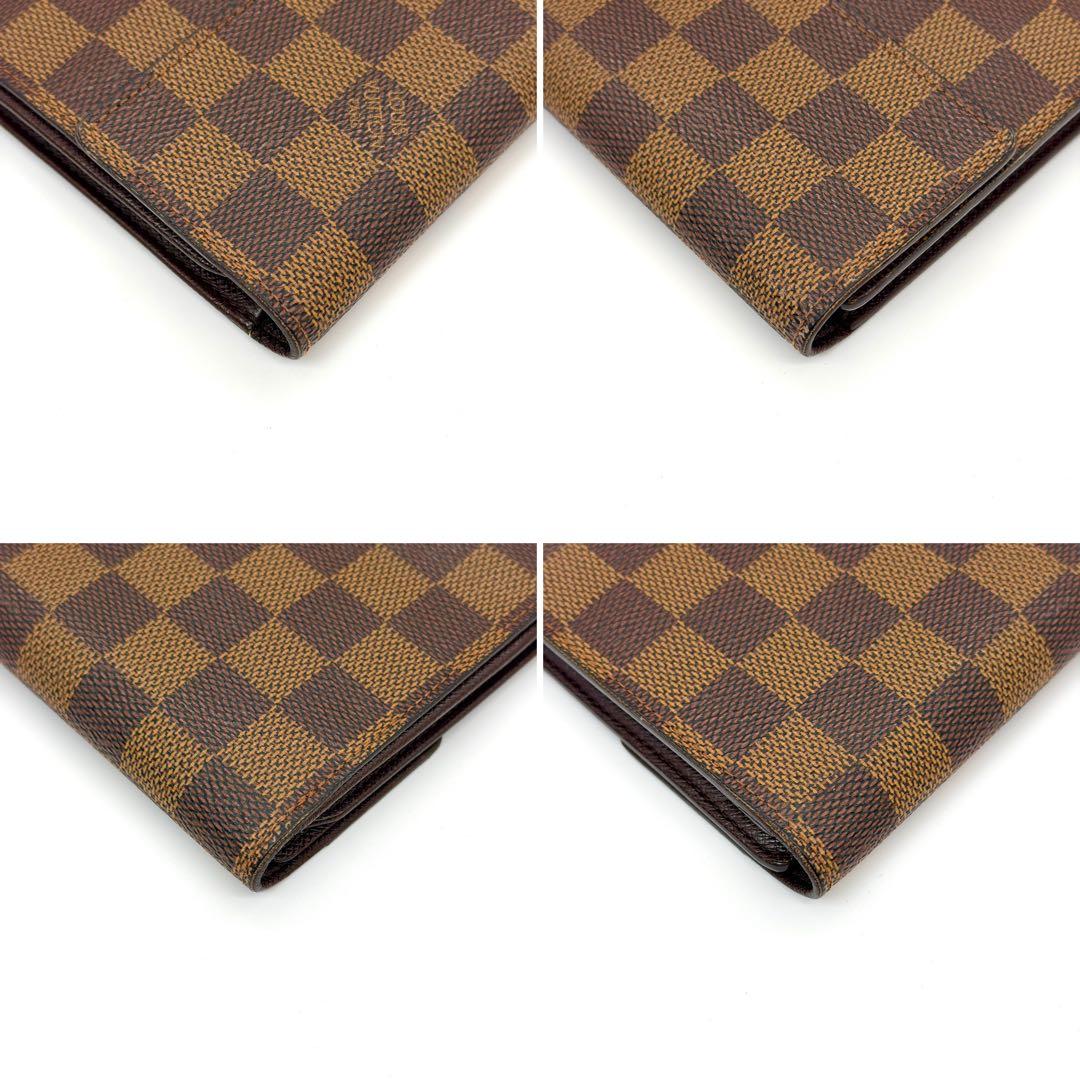 【美品】ルイヴィトン ダミエ エベヌ ポルトトレゾール エテュイ パピエ 財布