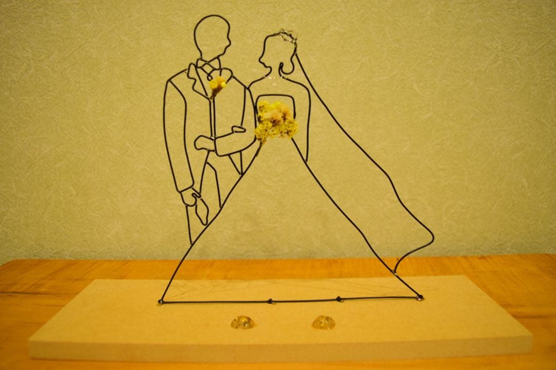 ワイヤークラフト　リングピロー　ウエディング