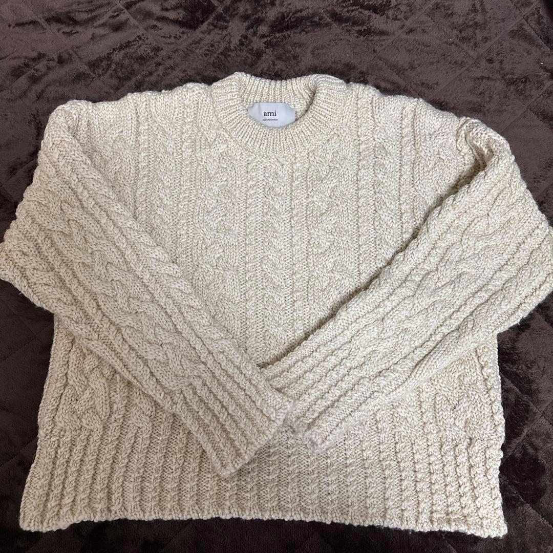 ✨値下げ✨ amiparis アミパリス ホワイト ケーブルニット セーター