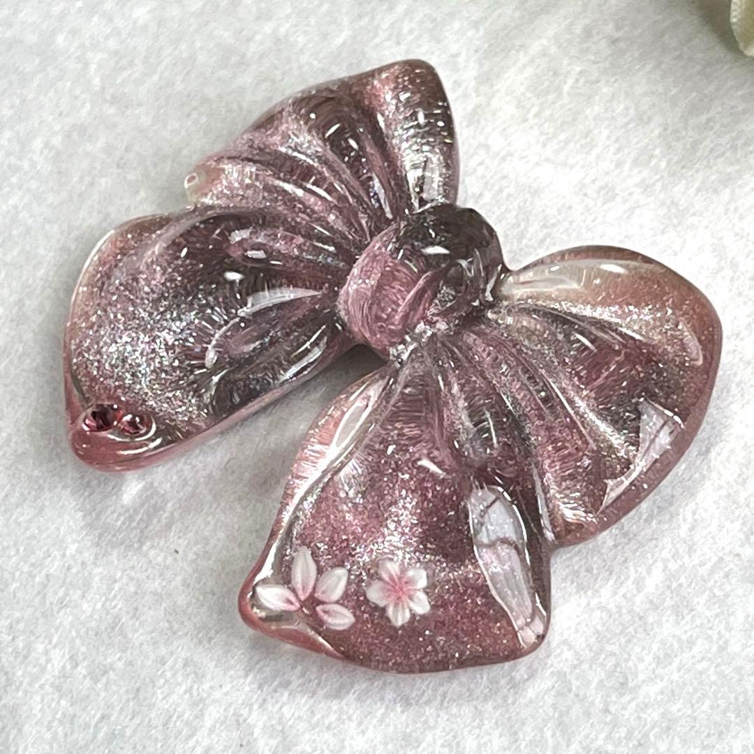 Ｎｏ．205 リボン型 レジン キーホルダー マーカー