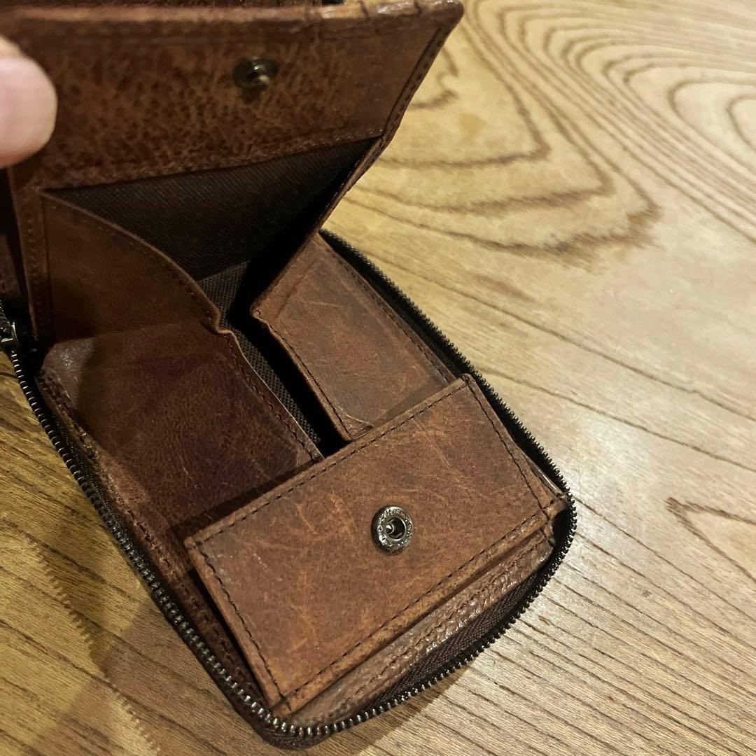 ノマドイ 2つ折り ファスナー 財布 イタリアレザー 未使用