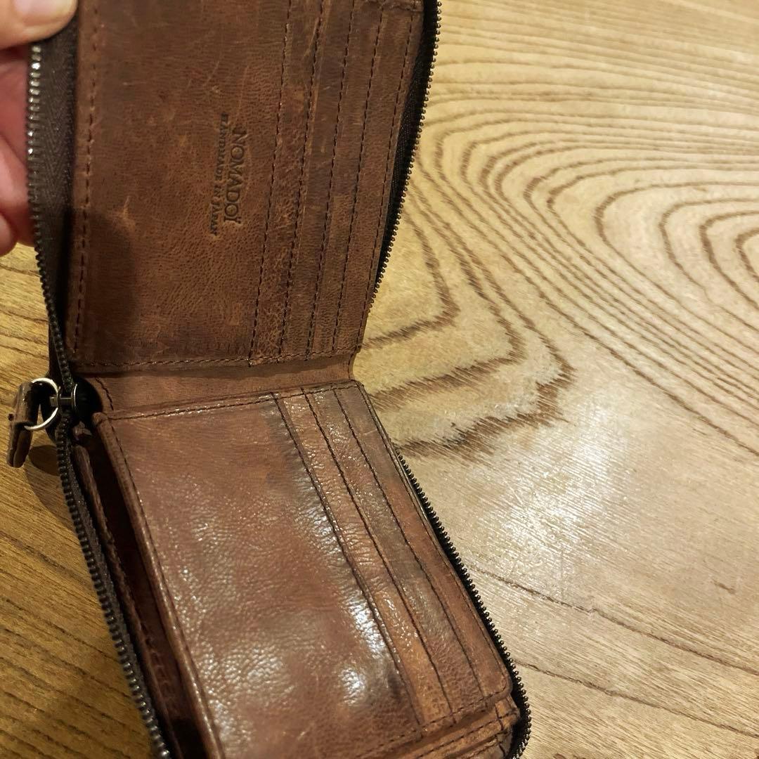 ノマドイ 2つ折り ファスナー 財布 イタリアレザー 未使用