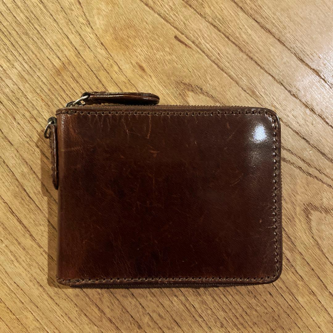 ノマドイ 2つ折り ファスナー 財布 イタリアレザー 未使用