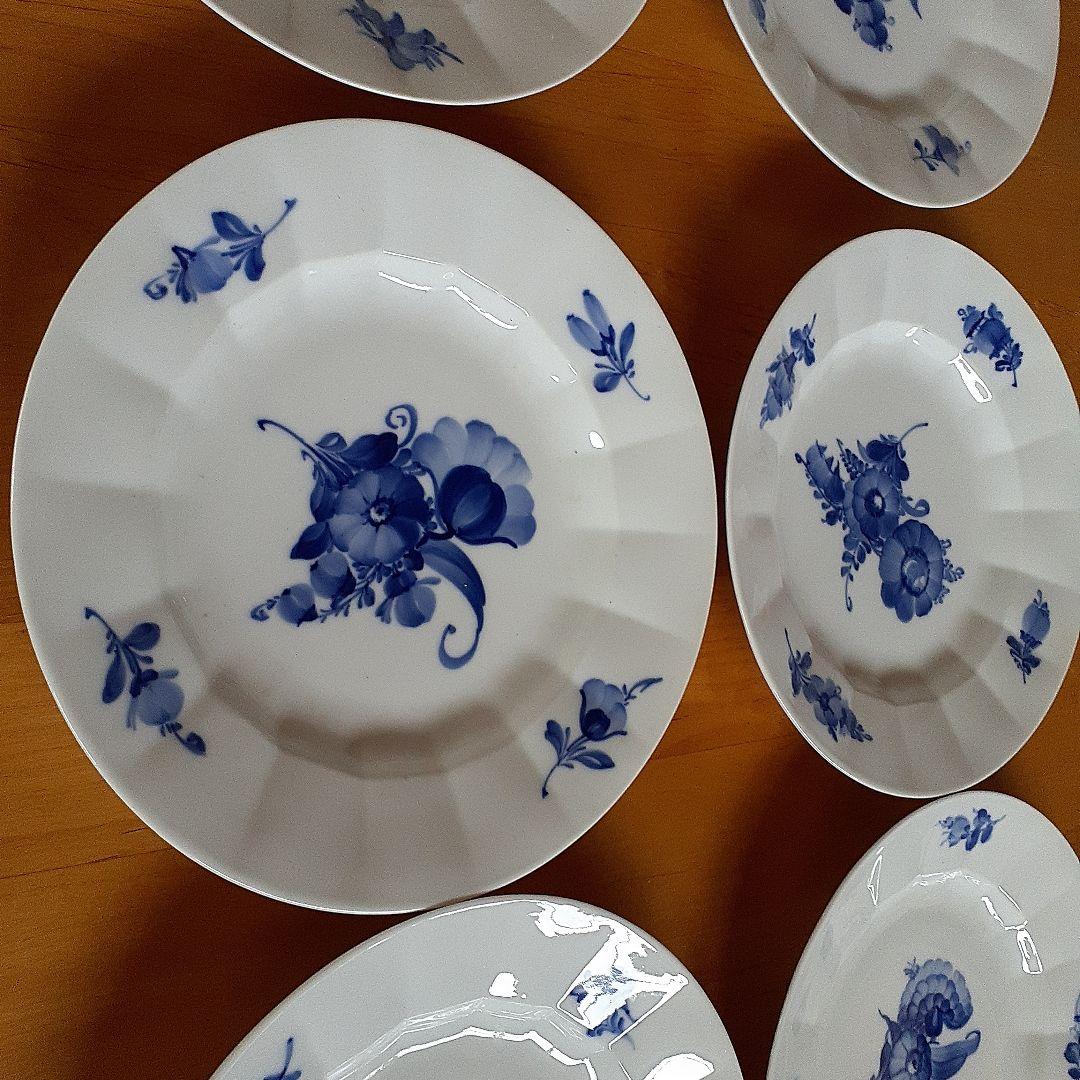 未使用　ロイヤルコペンハーゲン　ブルーフラワー　25cm プレート　6枚セット