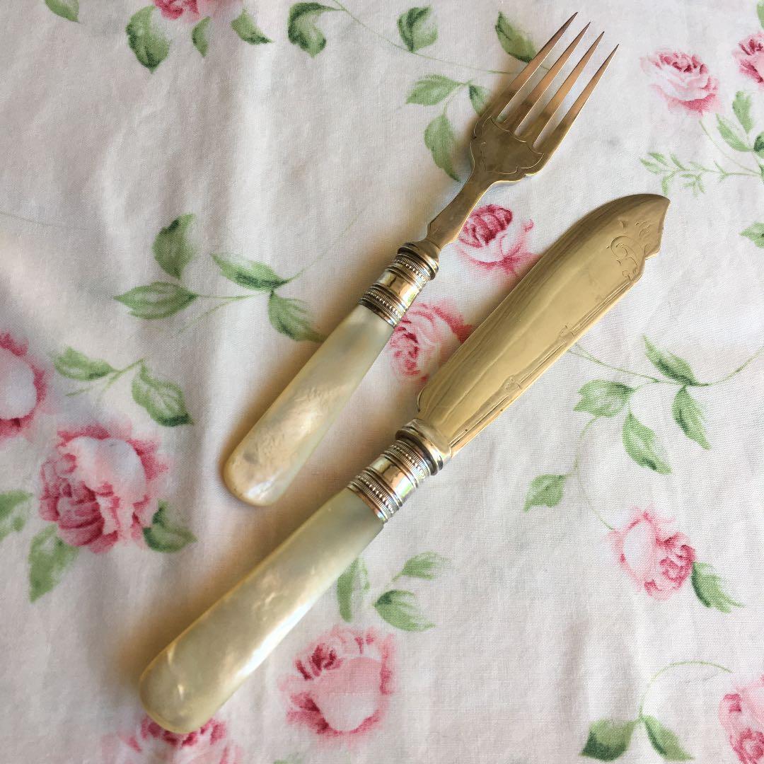 ★ アンティーク　ナイフ　& フォーク　★ カトラリー　バター　ビンテージ