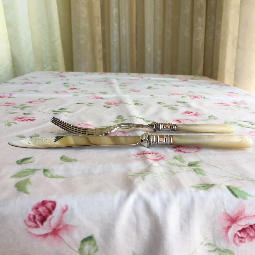 ★ アンティーク　ナイフ　& フォーク　★ カトラリー　バター　ビンテージ
