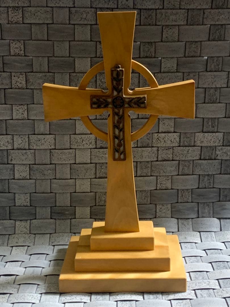 アンティーク　真鍮製クロス&三層スタンディングクロステーブル