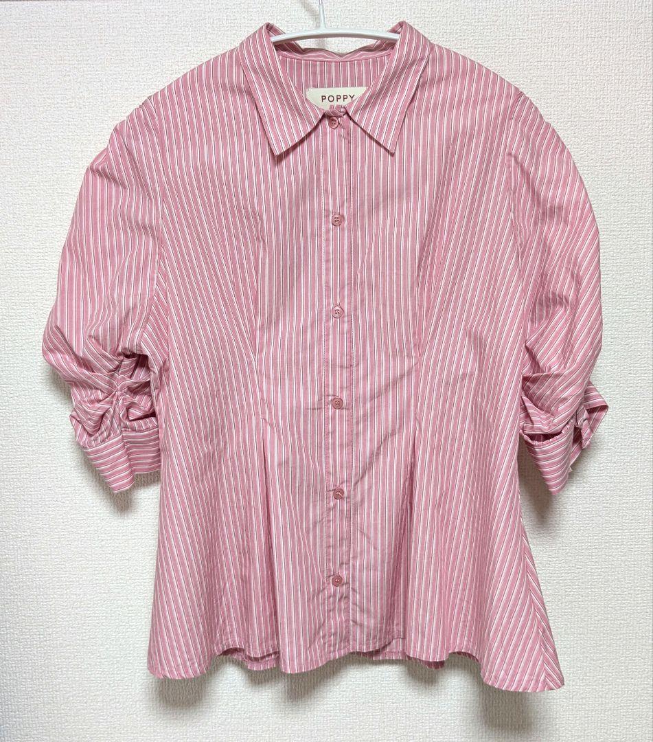 poppy キャンディーパフス ストライプシャツ