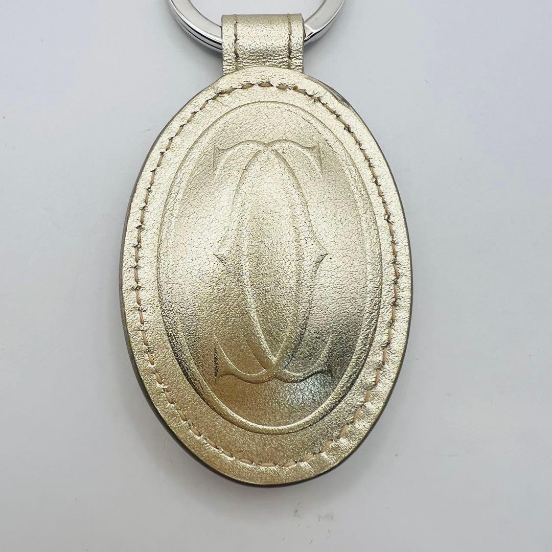 超美品　カルティエ　レザー　キーホルダー　キーリング　バッグチャーム