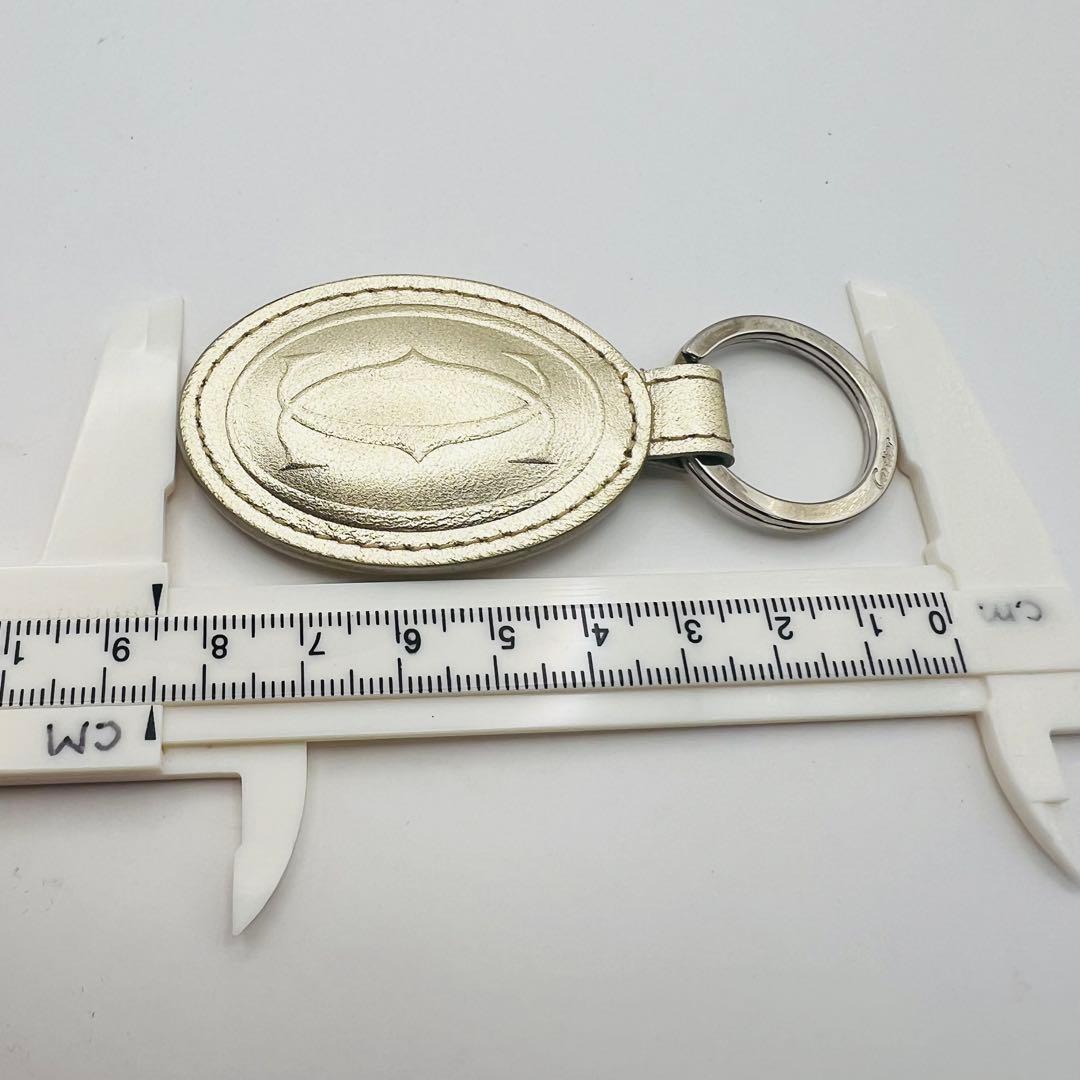 超美品　カルティエ　レザー　キーホルダー　キーリング　バッグチャーム