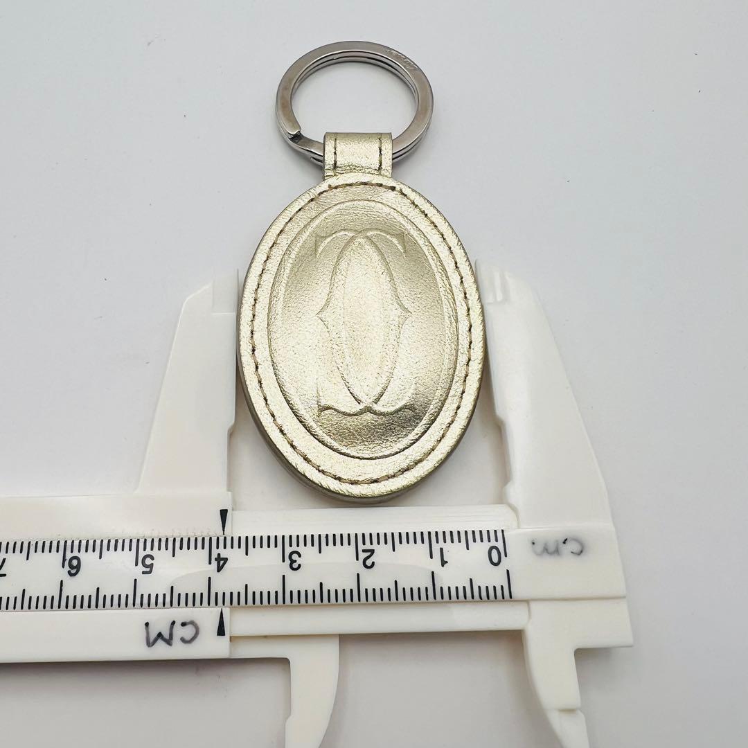 超美品　カルティエ　レザー　キーホルダー　キーリング　バッグチャーム