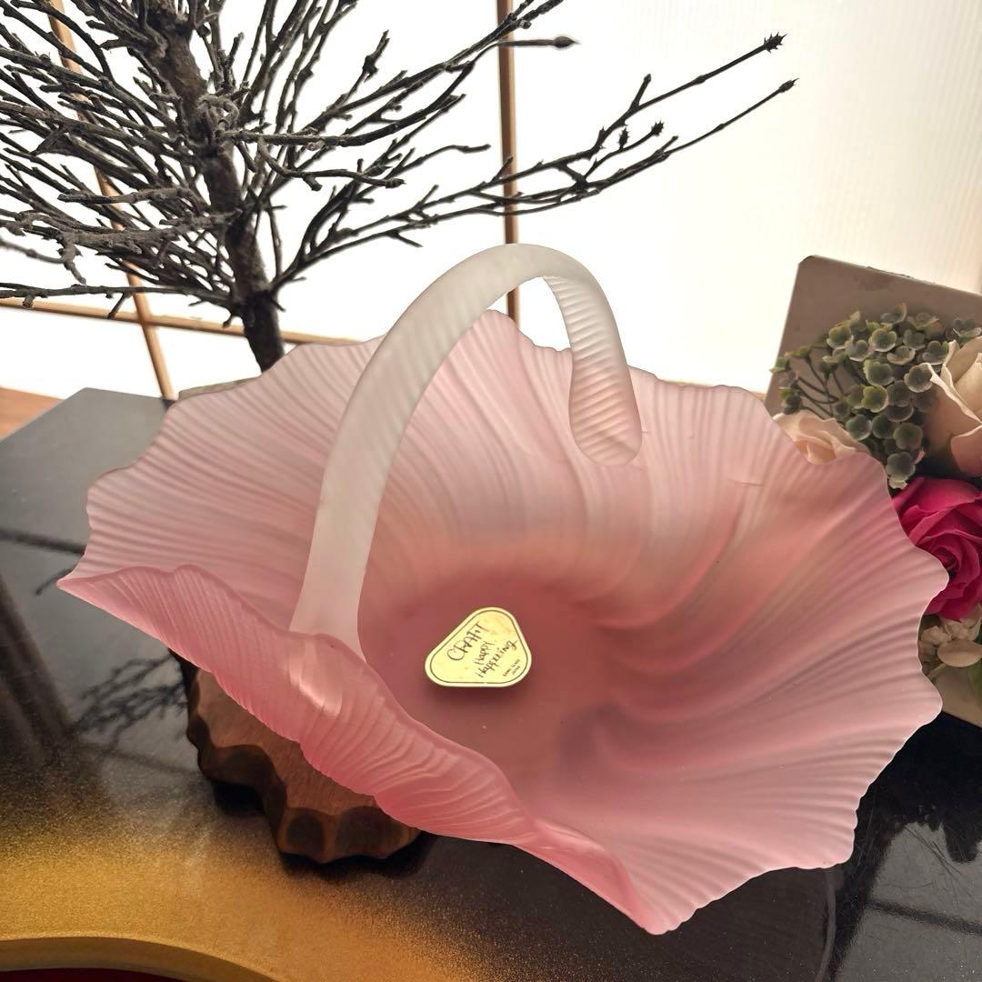 カメイガラス　ガラス籠バスケット