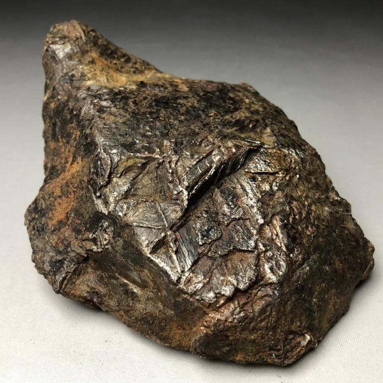 隕石 鉄隕石　アルタイ隕石　原皮付き　ナチュラル　原石　重さ約975ｇ　立て付き