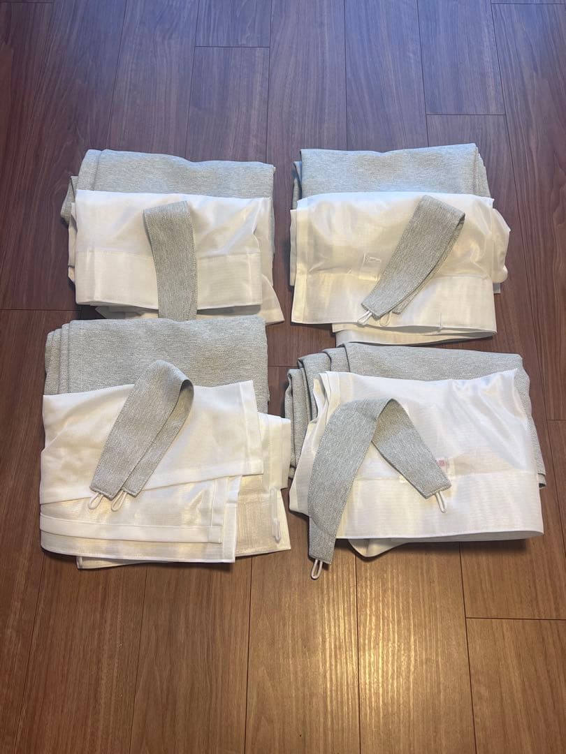 無印良品　MUJI カーテン　遮光1級　防災　レース2点セット　腰高窓　出窓