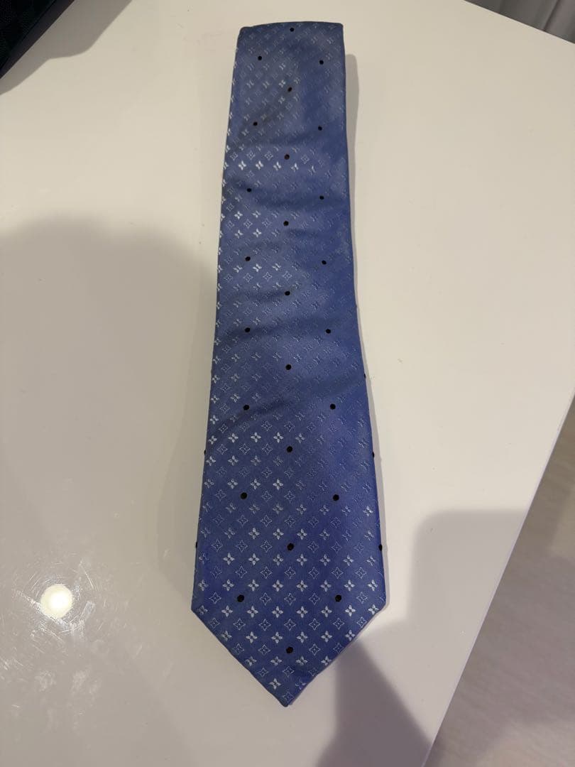 Louis Vuitton シルク ネクタイ 青