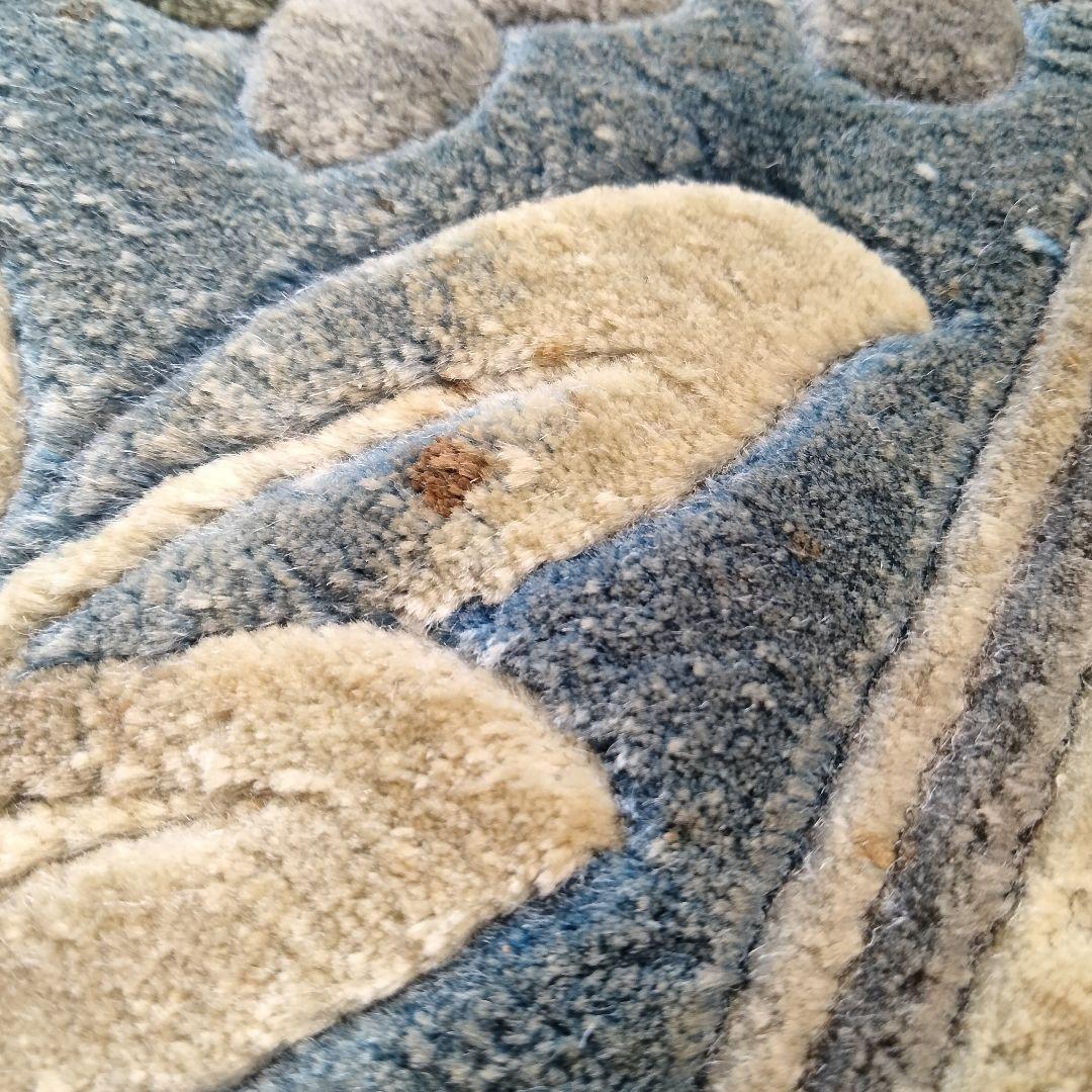 X227-2 中国緞通 北京緞通 シルク 手織り 絨毯 45×75cm